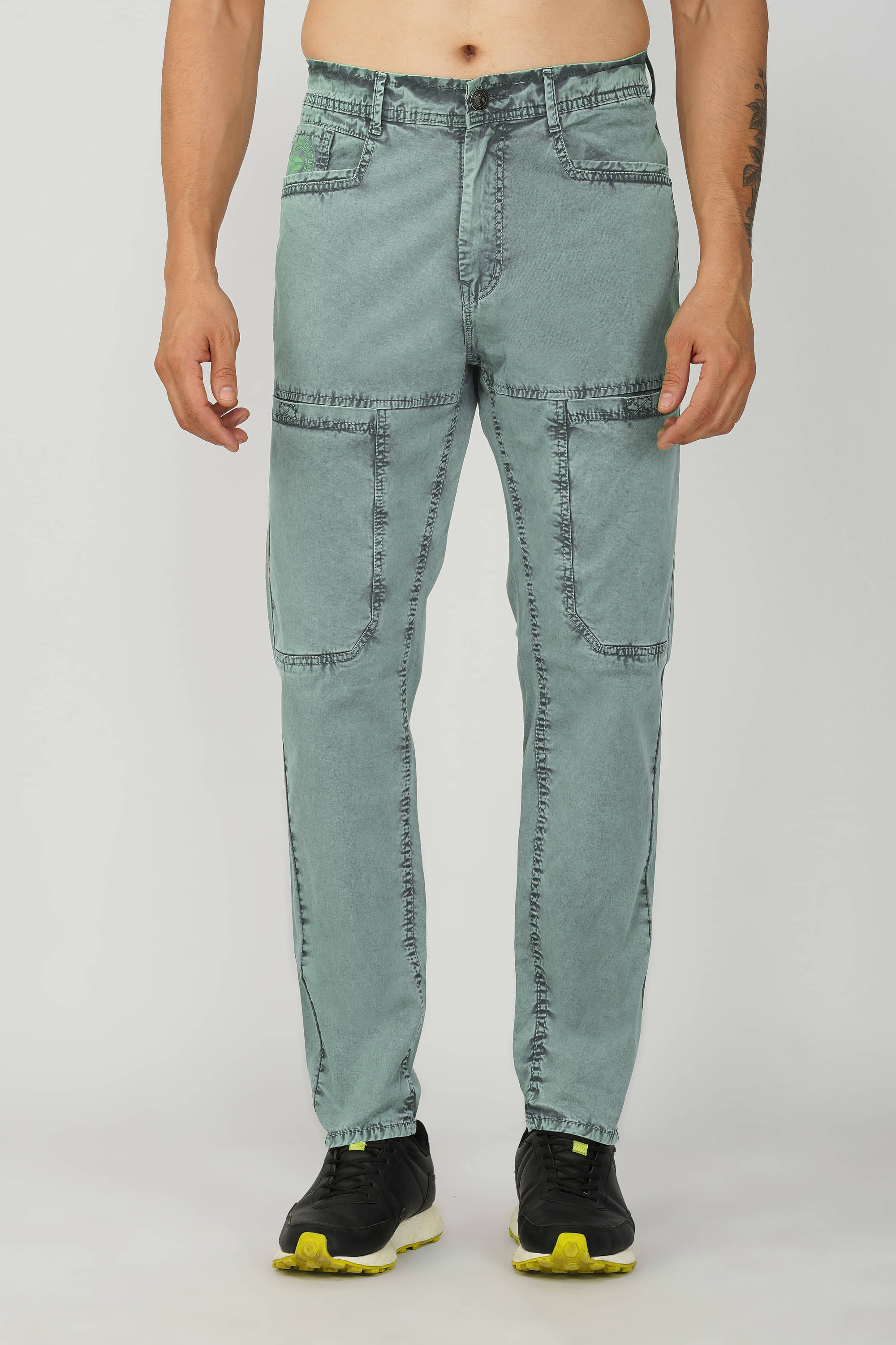     			WARBURG Regular Men's Cargos - Green ( Pack of 1 )