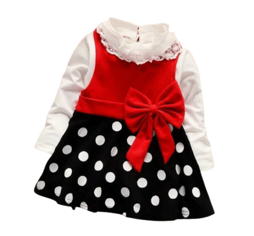 WARSI BROTHER''S Crepe Frock For Baby Girls ( Pack of 1 , Red,Black )     			WARSI BROTHER''S Crepe Frock For Baby Girls ( Pack of 1 , Red,Black )