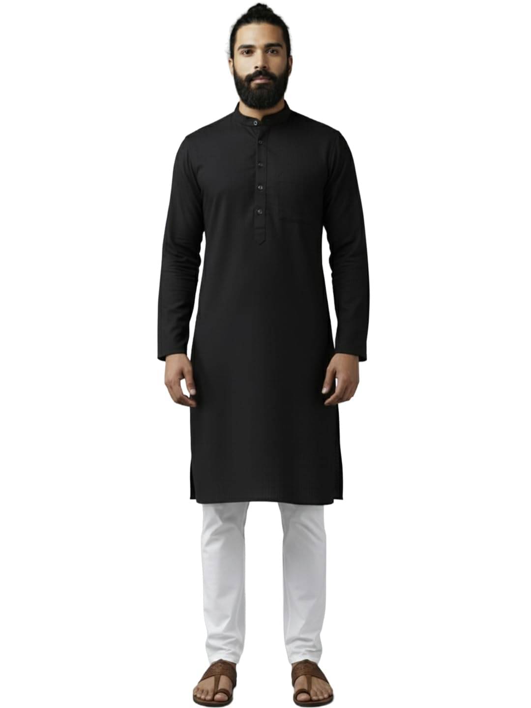     			Yugnik Black Cotton Blend Men's Regular Kurta ( Pack of 1 )