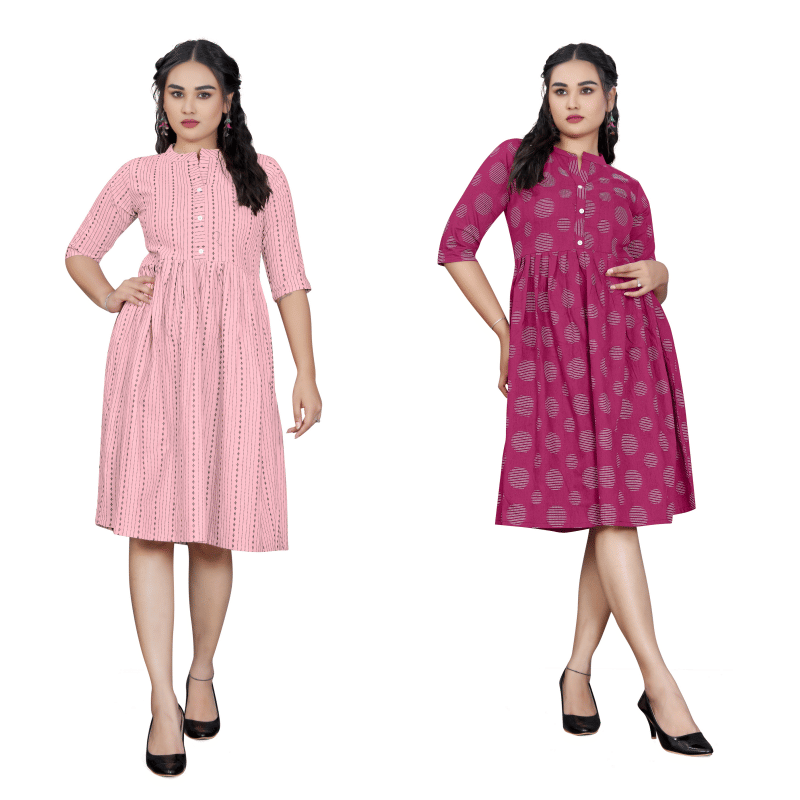     			Zorista Women Cotton Striped A-line Kurti ( Multicoloured )