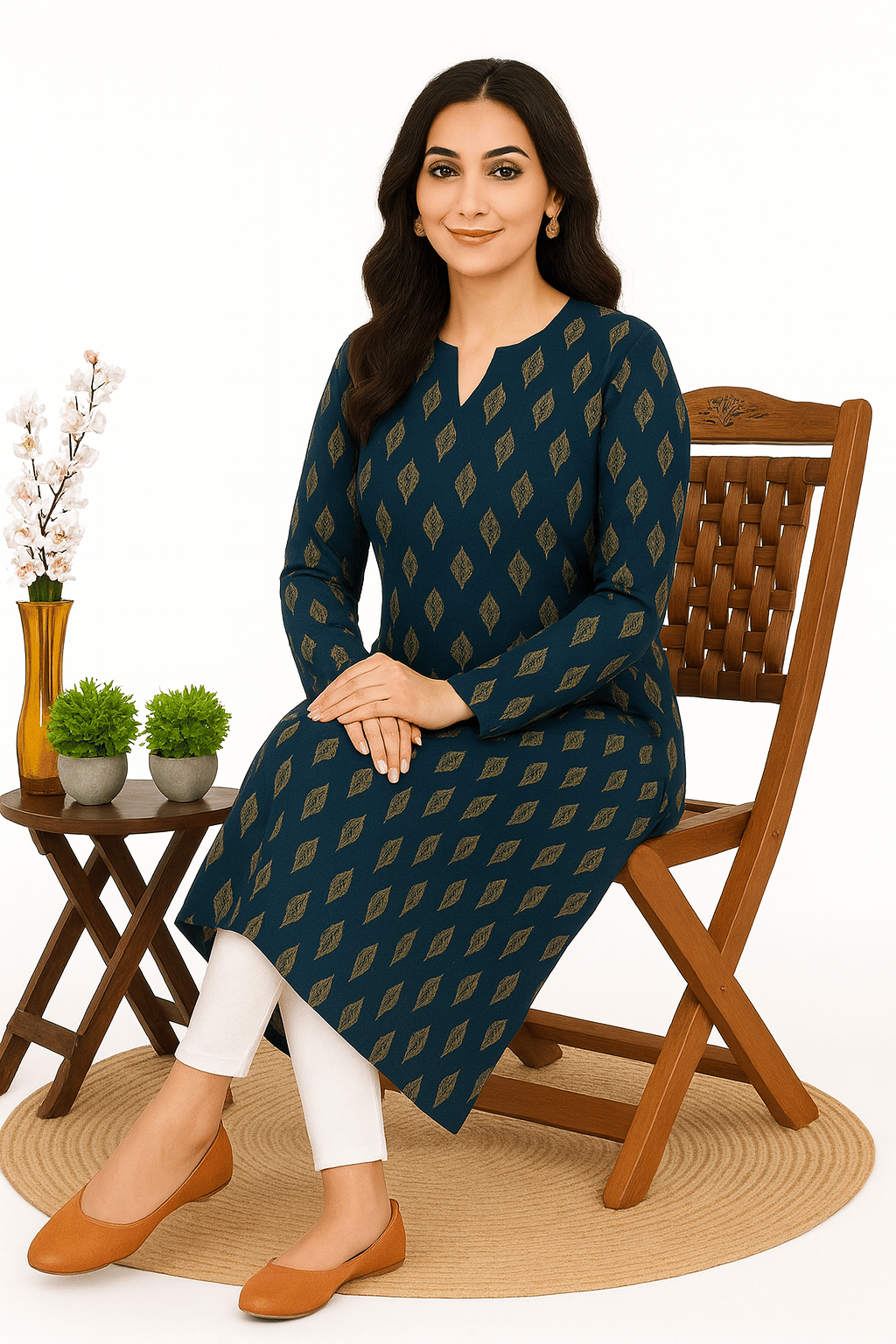     			barriosgroup Women Cotton Solid Straight Kurti ( Blue )