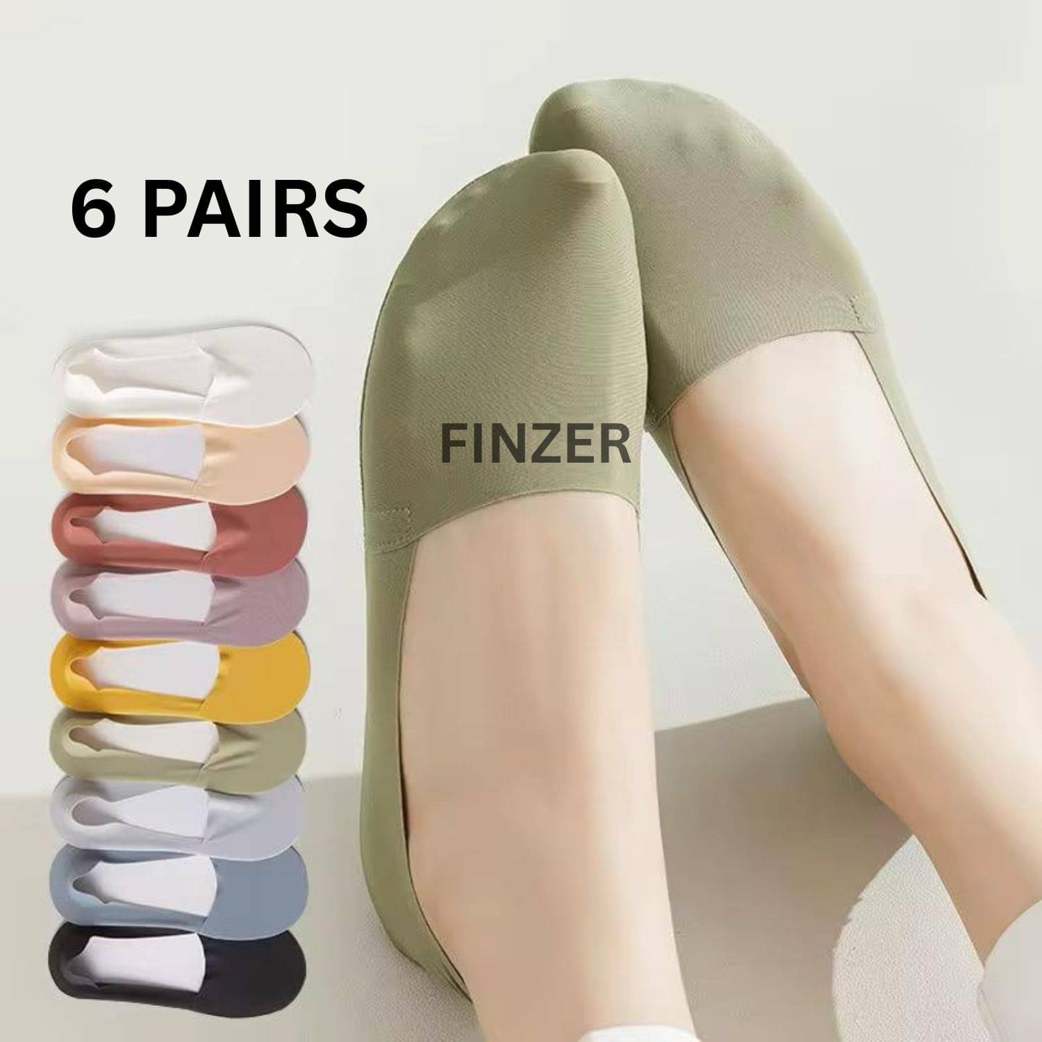     			finzer Pack of 6 Women's Silk No Show Socks ( Multicolor )