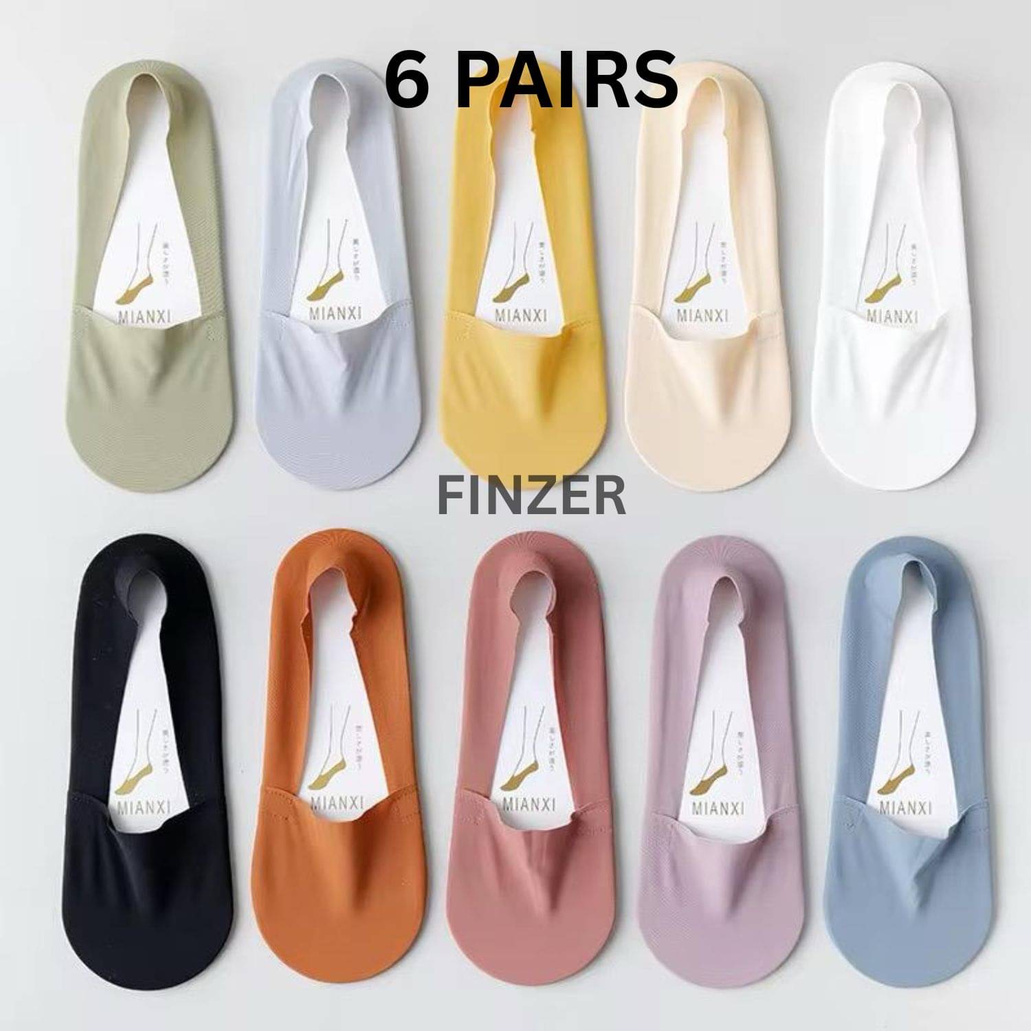 finzer Pack of 6 Women's Silk No Show Socks ( Multicolor )     			finzer Pack of 6 Women's Silk No Show Socks ( Multicolor )