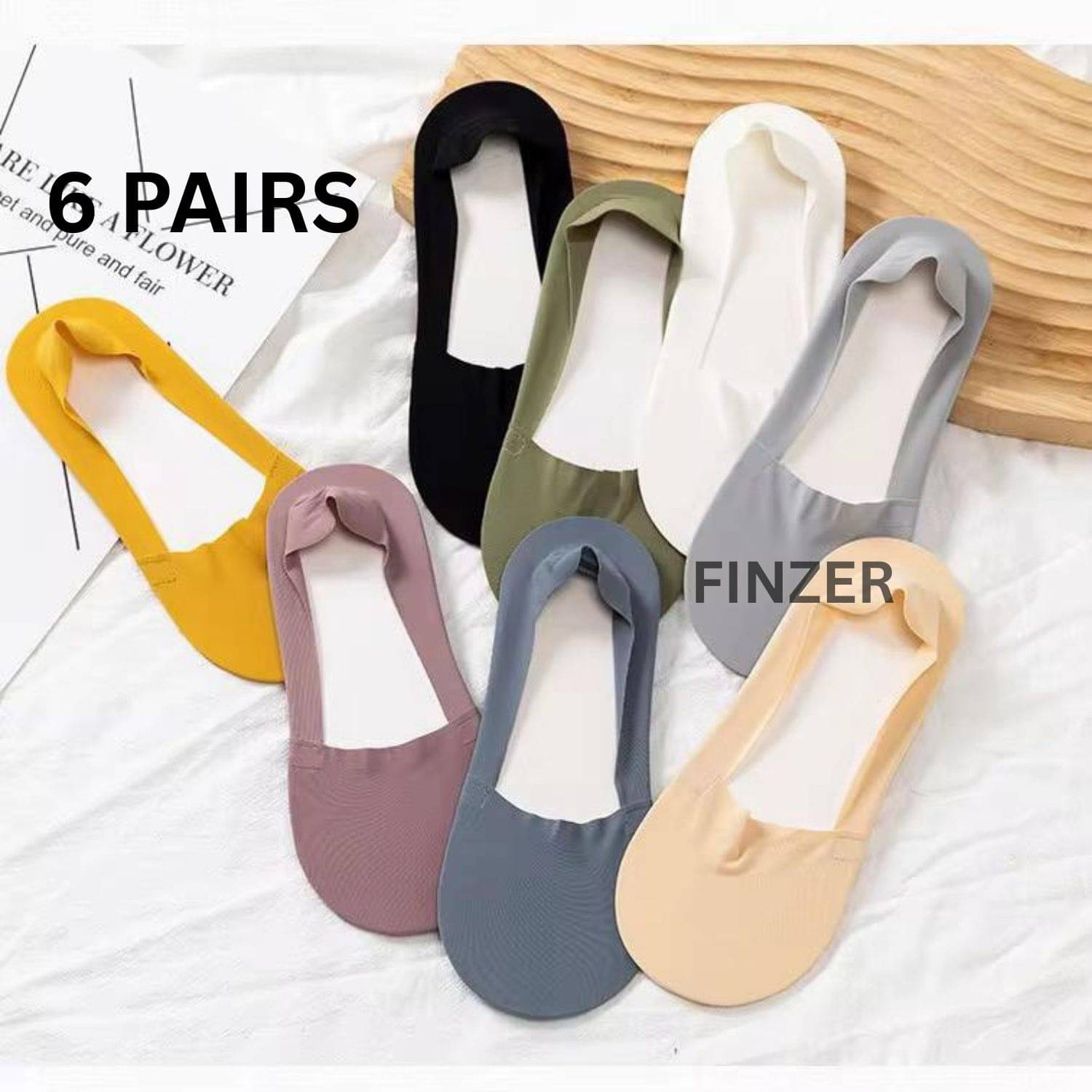     			finzer Pack of 6 Women's Silk No Show Socks ( Multicolor )