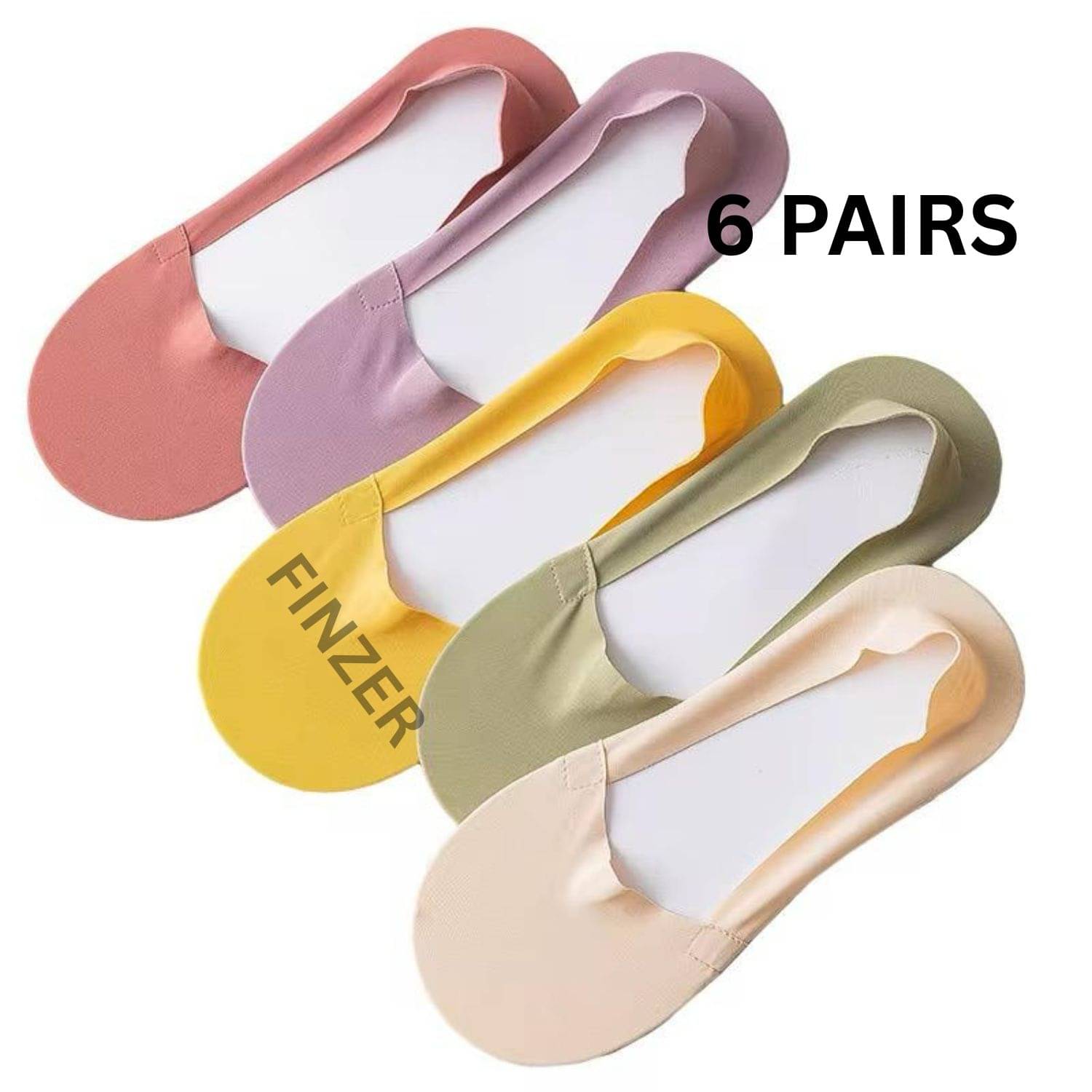finzer Pack of 6 Women's Silk No Show Socks ( Multicolor ) finzer Pack of 6 Women's Silk No Show Socks ( Multicolor )