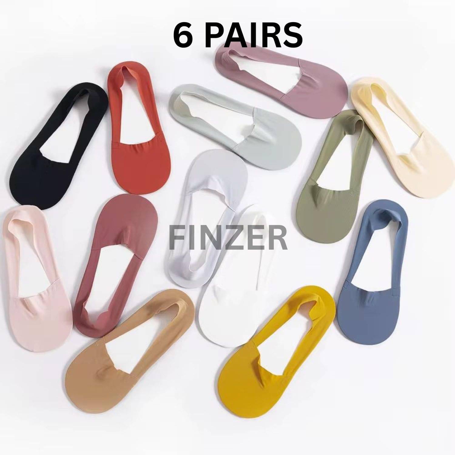     			finzer Pack of 6 Women's Silk No Show Socks ( Multicolor )