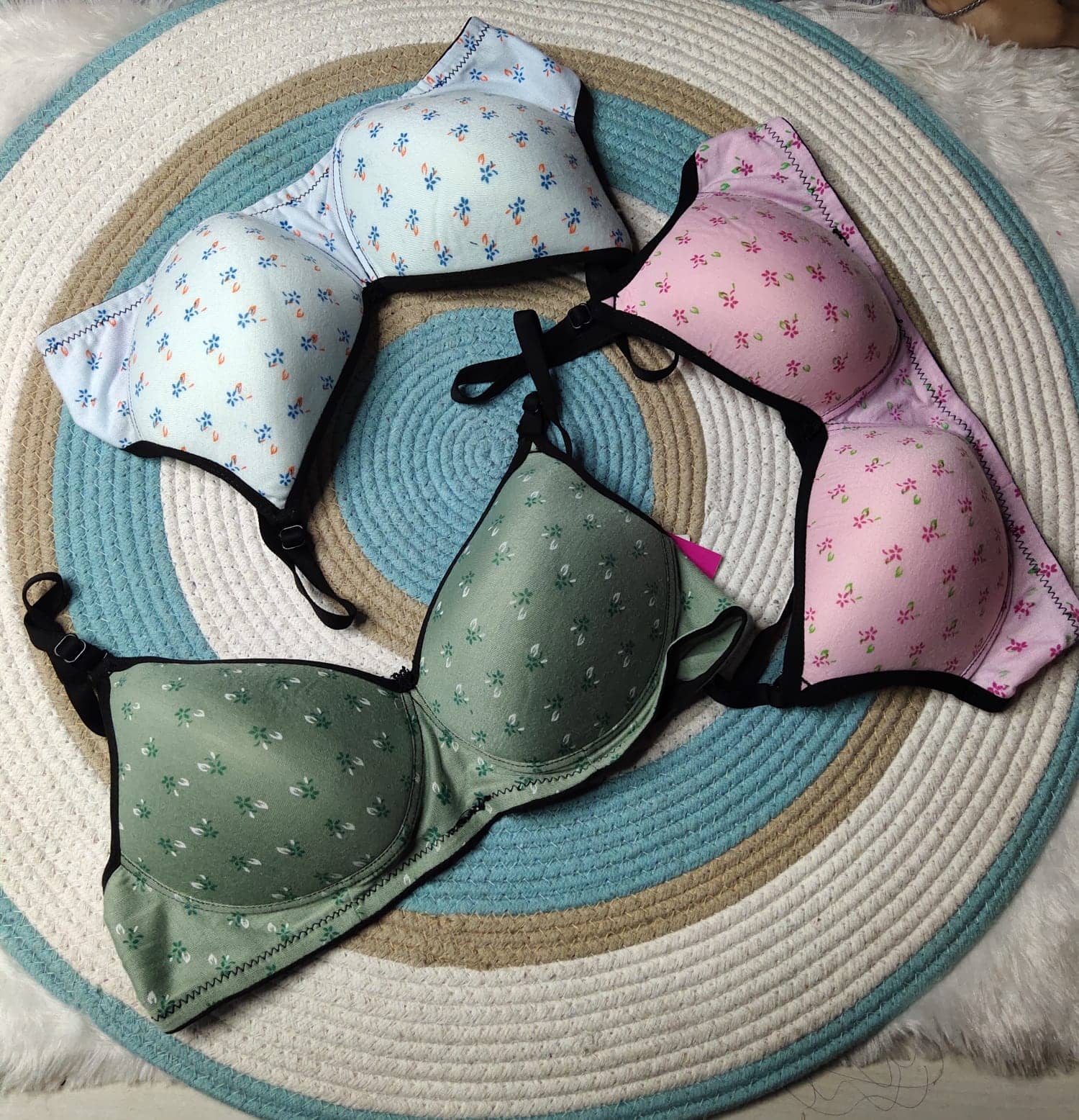 love girl Pack of 3 Synthetic Lightly Padded Push Up Bra For Women ( Multicolor 3 )