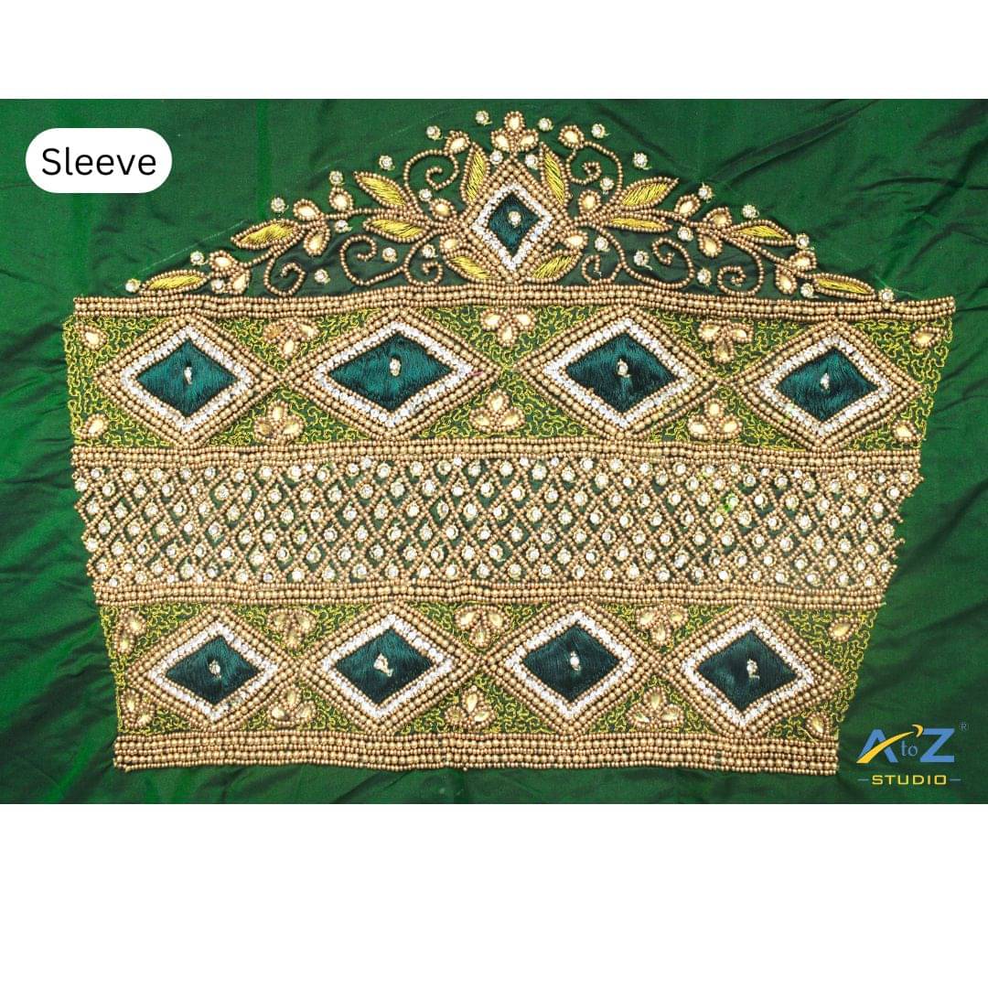    			A to Z Studio Silk Blend Unstitched Round Neck Women's Blouse ( Green )