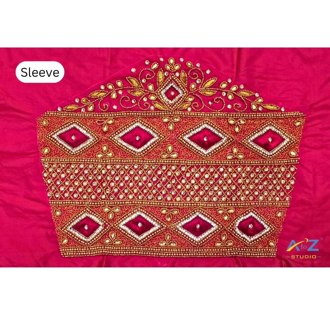     			A to Z Studio Silk Blend Unstitched Round Neck Women's Blouse ( Pink )