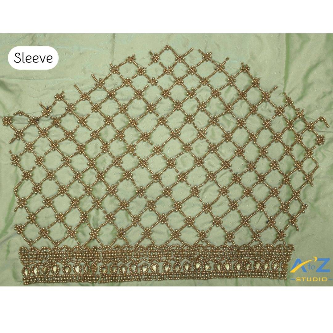     			A to Z Studio Silk Blend Unstitched Round Neck Women's Blouse ( Green )