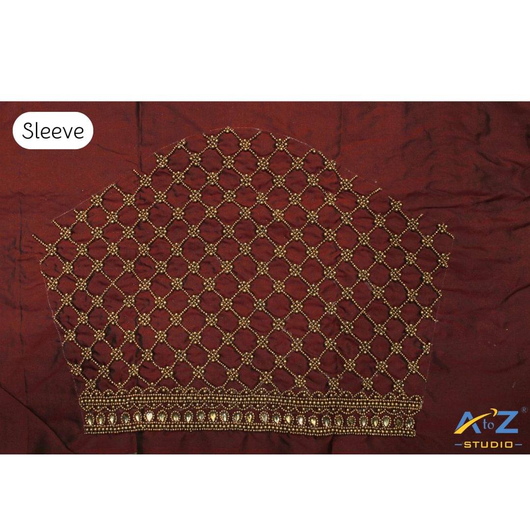     			A to Z Studio Silk Blend Unstitched Round Neck Women's Blouse ( Brown )
