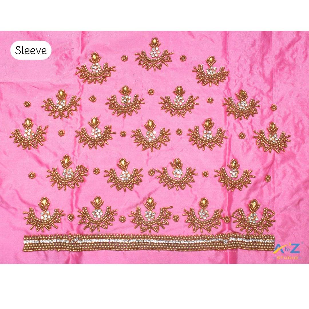     			A to Z Studio Silk Blend Unstitched Round Neck Women's Blouse ( Pink )