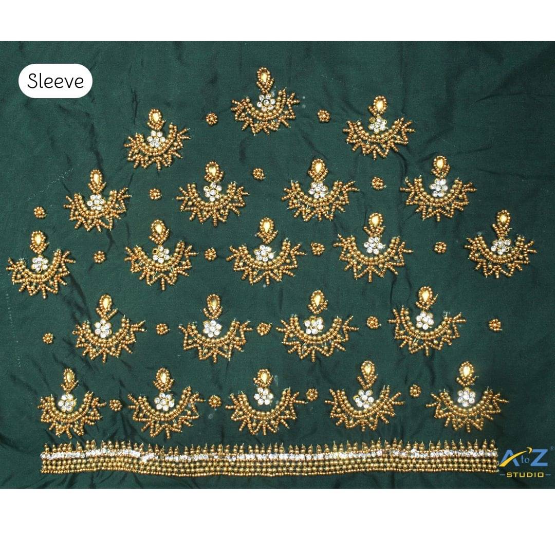     			A to Z Studio Silk Blend Unstitched Round Neck Women's Blouse ( Green )