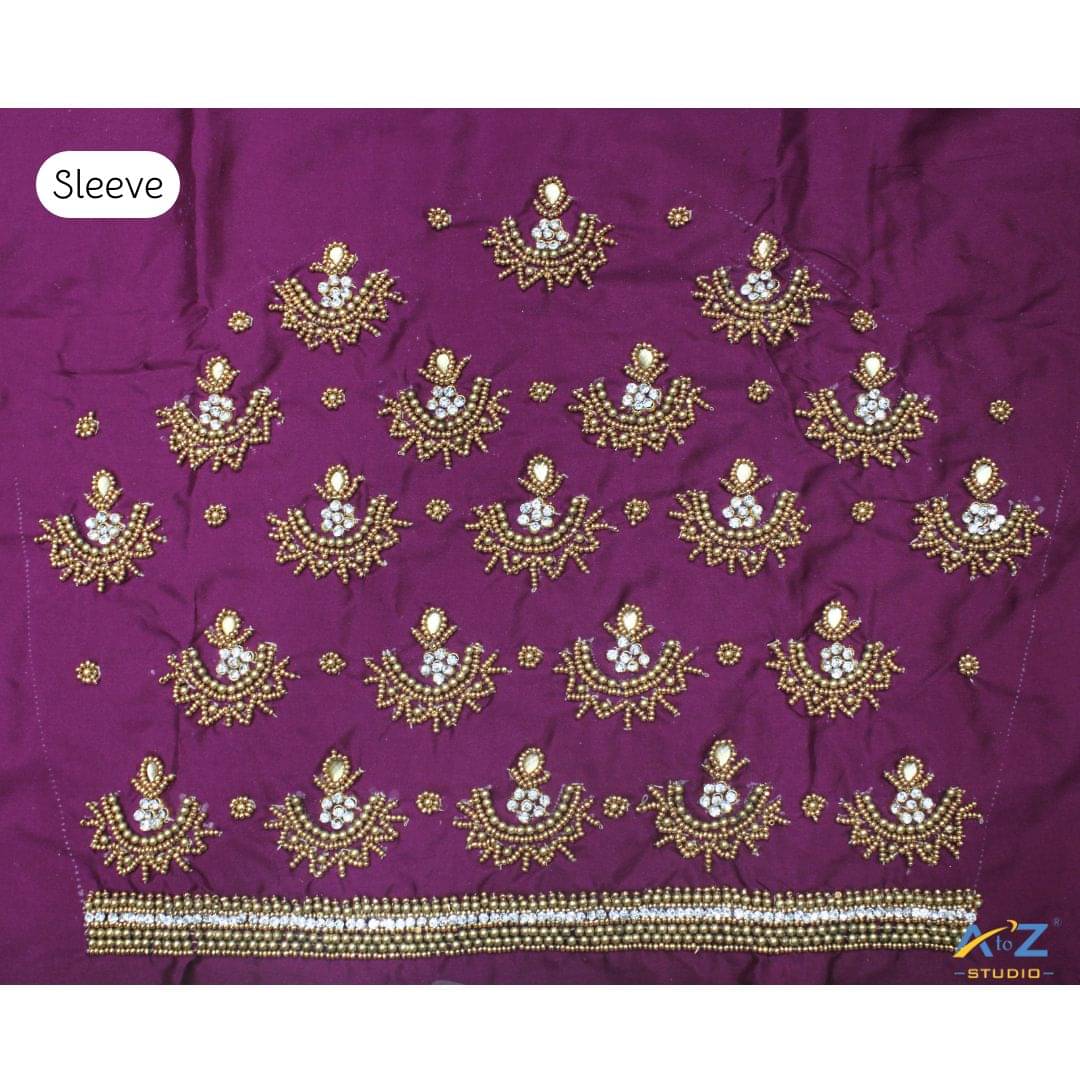     			A to Z Studio Silk Blend Unstitched Round Neck Women's Blouse ( Purple )