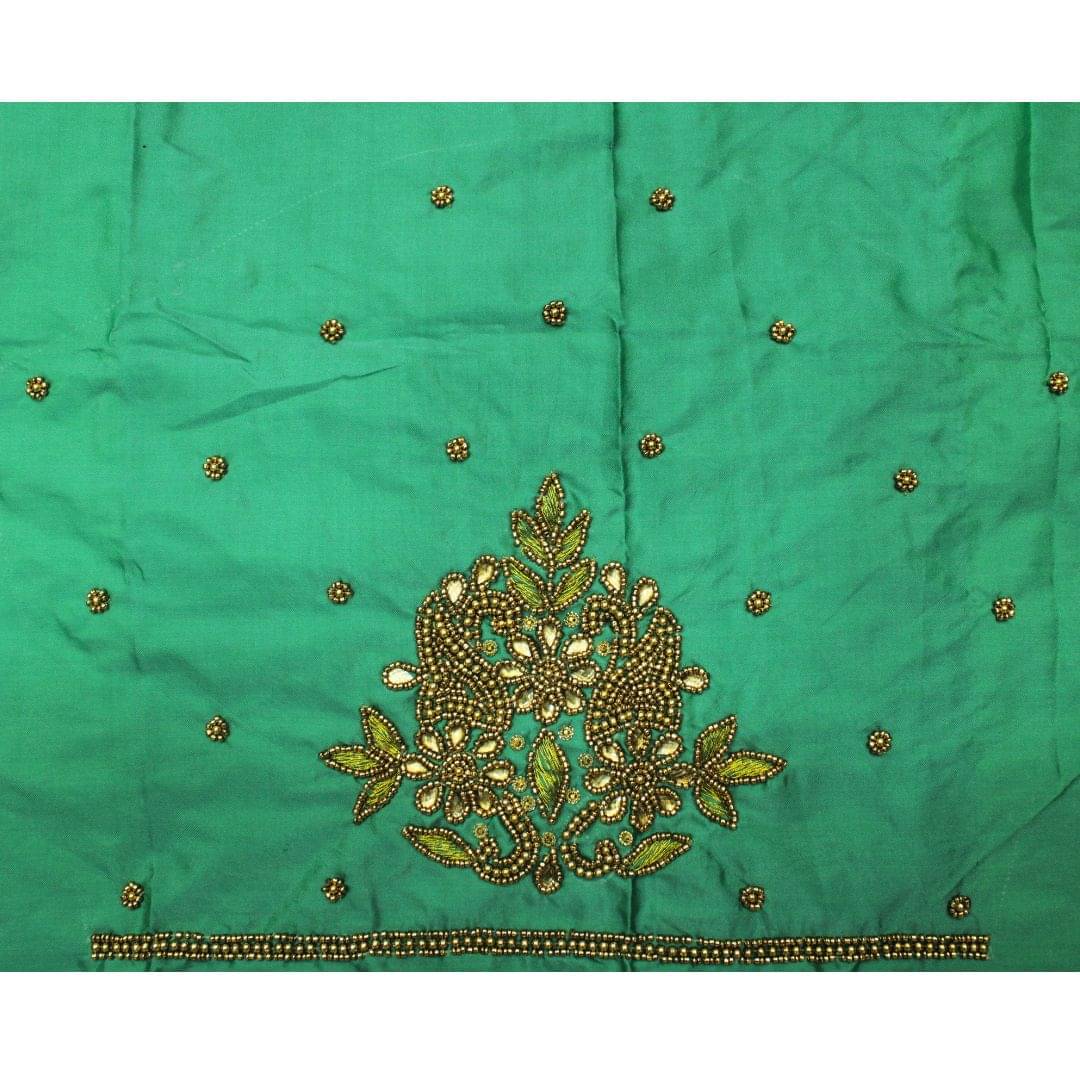     			A to Z Studio Silk Blend Unstitched Round Neck Women's Blouse ( Green )