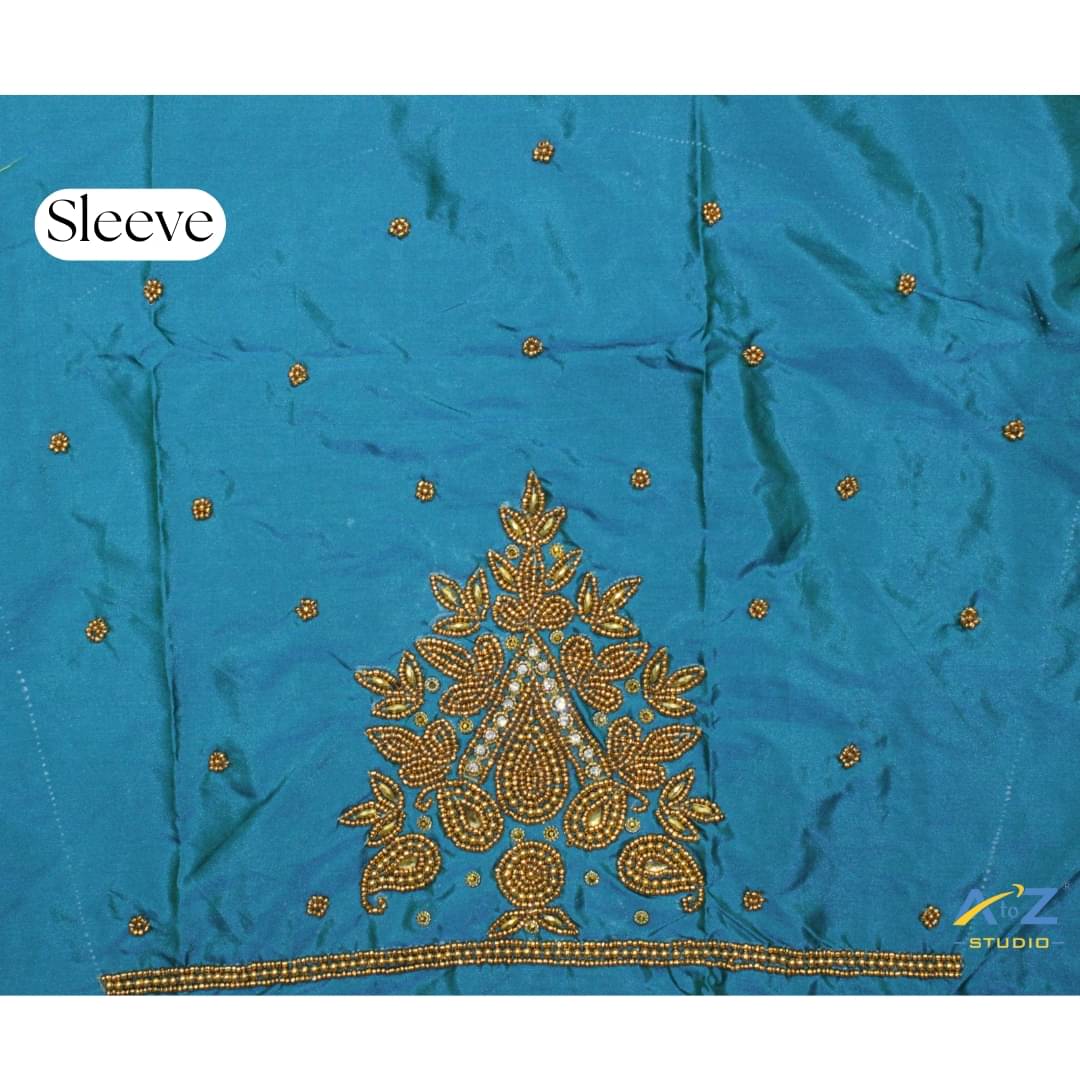     			A to Z Studio Silk Blend Unstitched Round Neck Women's Blouse ( Green )