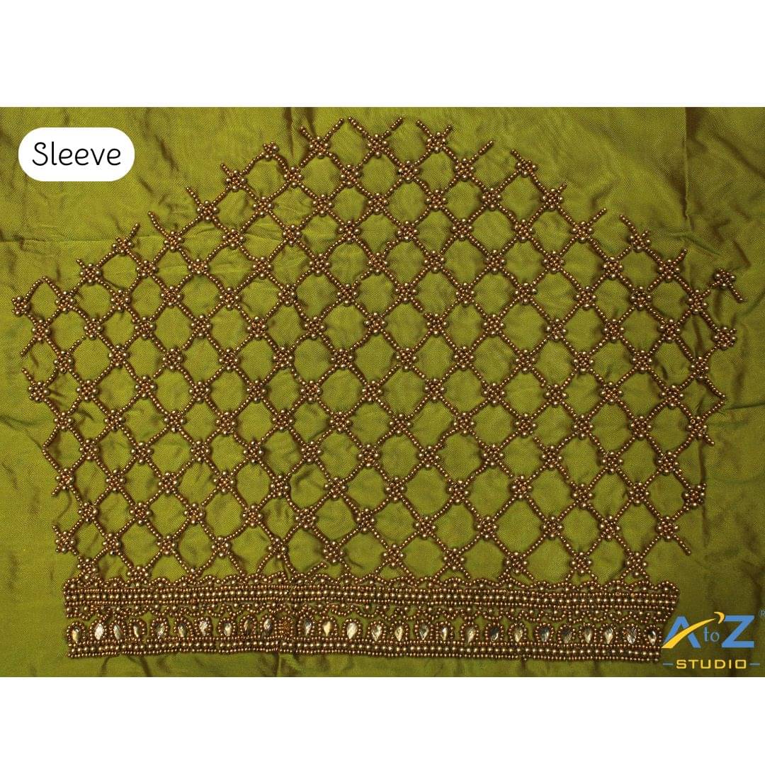     			A to Z Studio Silk Blend Unstitched Round Neck Women's Blouse ( Green )