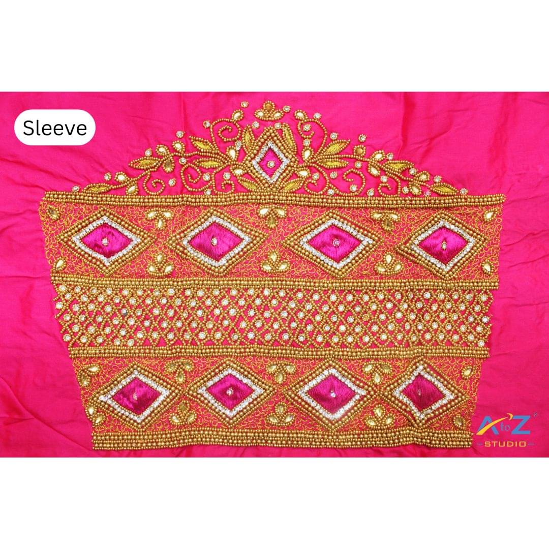     			A to Z Studio Silk Blend Unstitched Round Neck Women's Blouse ( Pink )