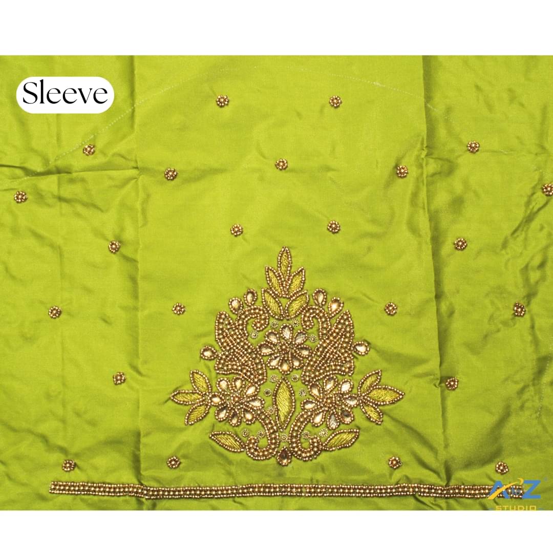     			A to Z Studio Silk Blend Unstitched Round Neck Women's Blouse ( Green )