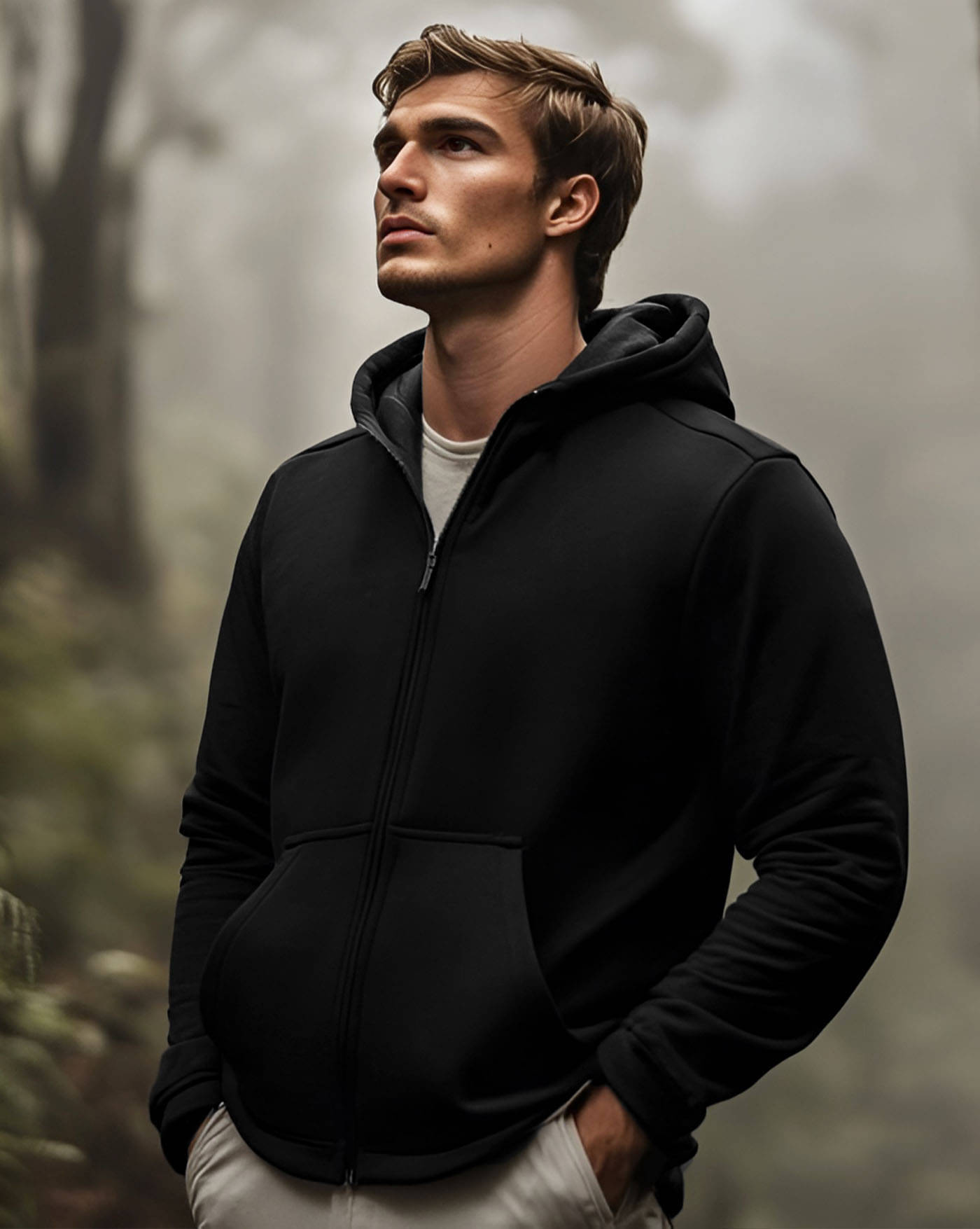     			AOOSH Fleece Hooded Men's Sweatshirt - Black ( Pack of 1 )