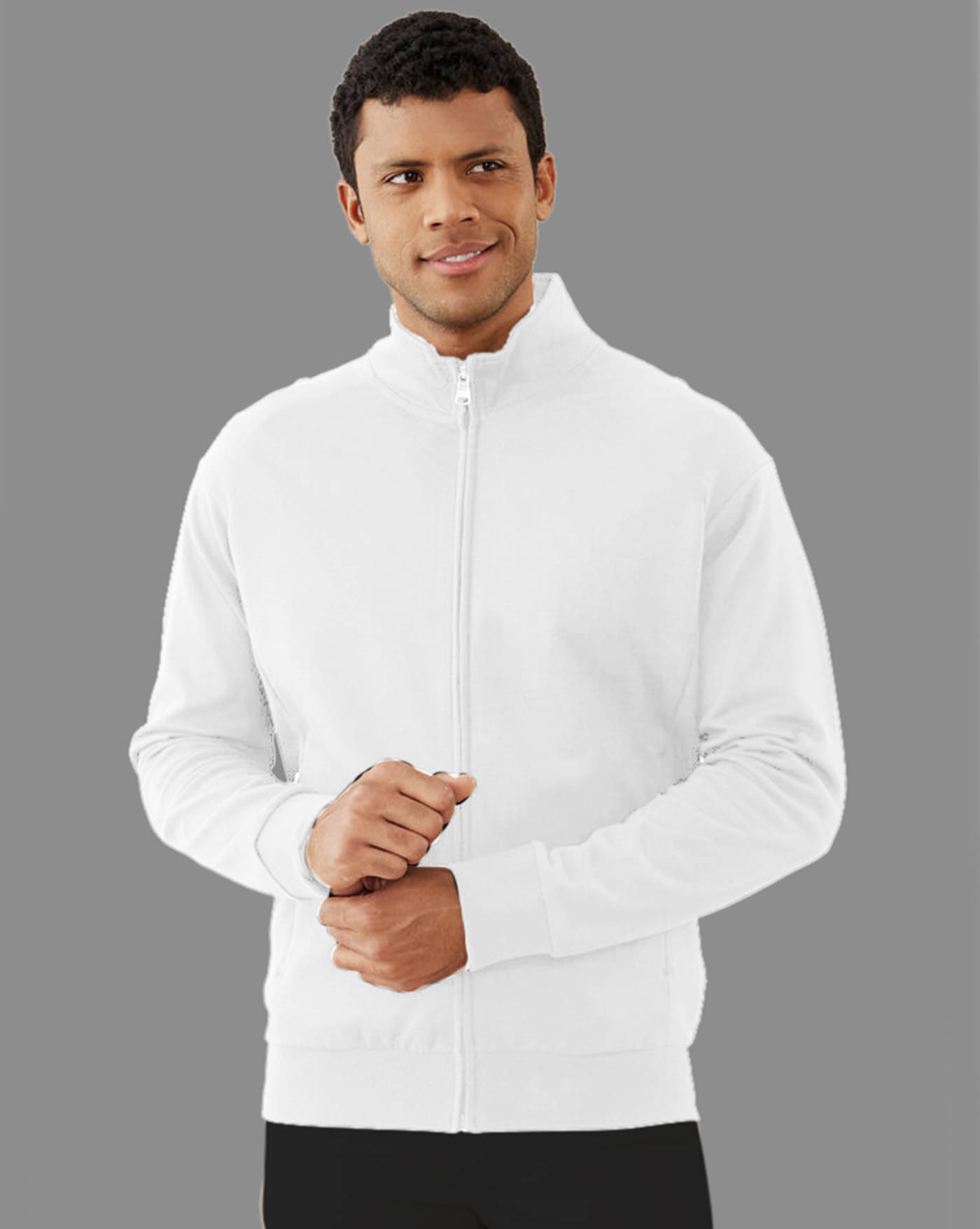 AOOSH Fleece Men's Casual Jacket - White ( Pack of 1 ) AOOSH Fleece Men's Casual Jacket - White ( Pack of 1 )