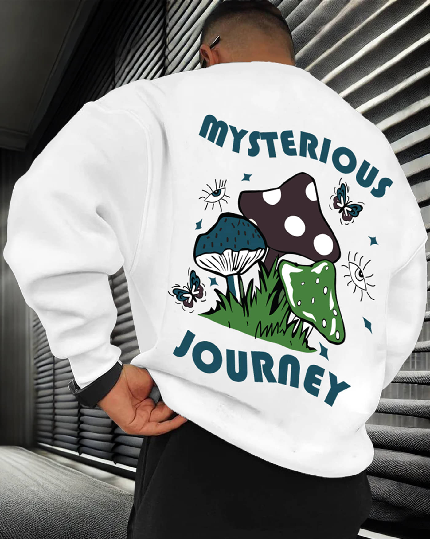     			AOOSH Fleece Round Neck Men's Sweatshirt - White ( Pack of 1 )