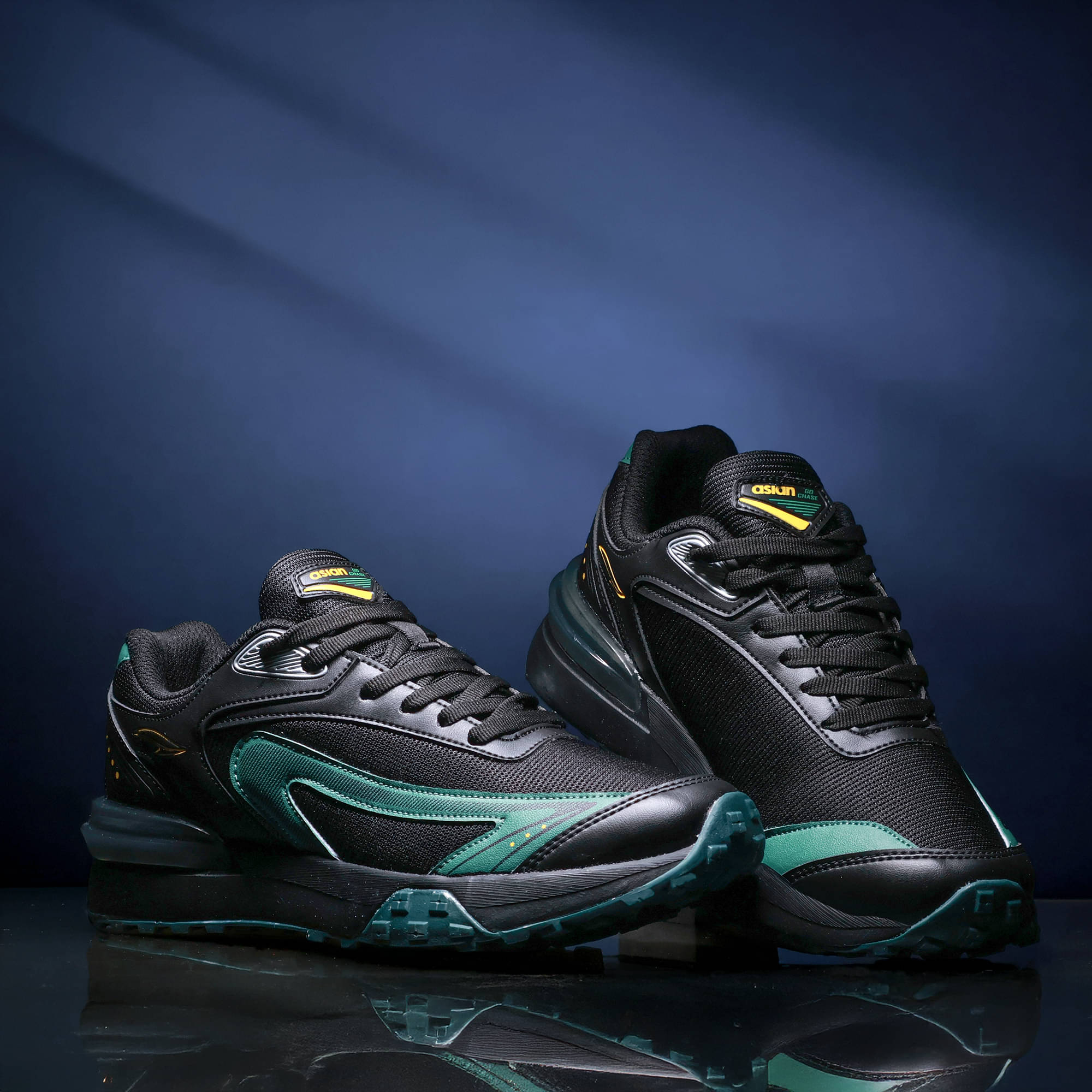     			ASIAN POWERKICK-04 Black Men's Sneakers