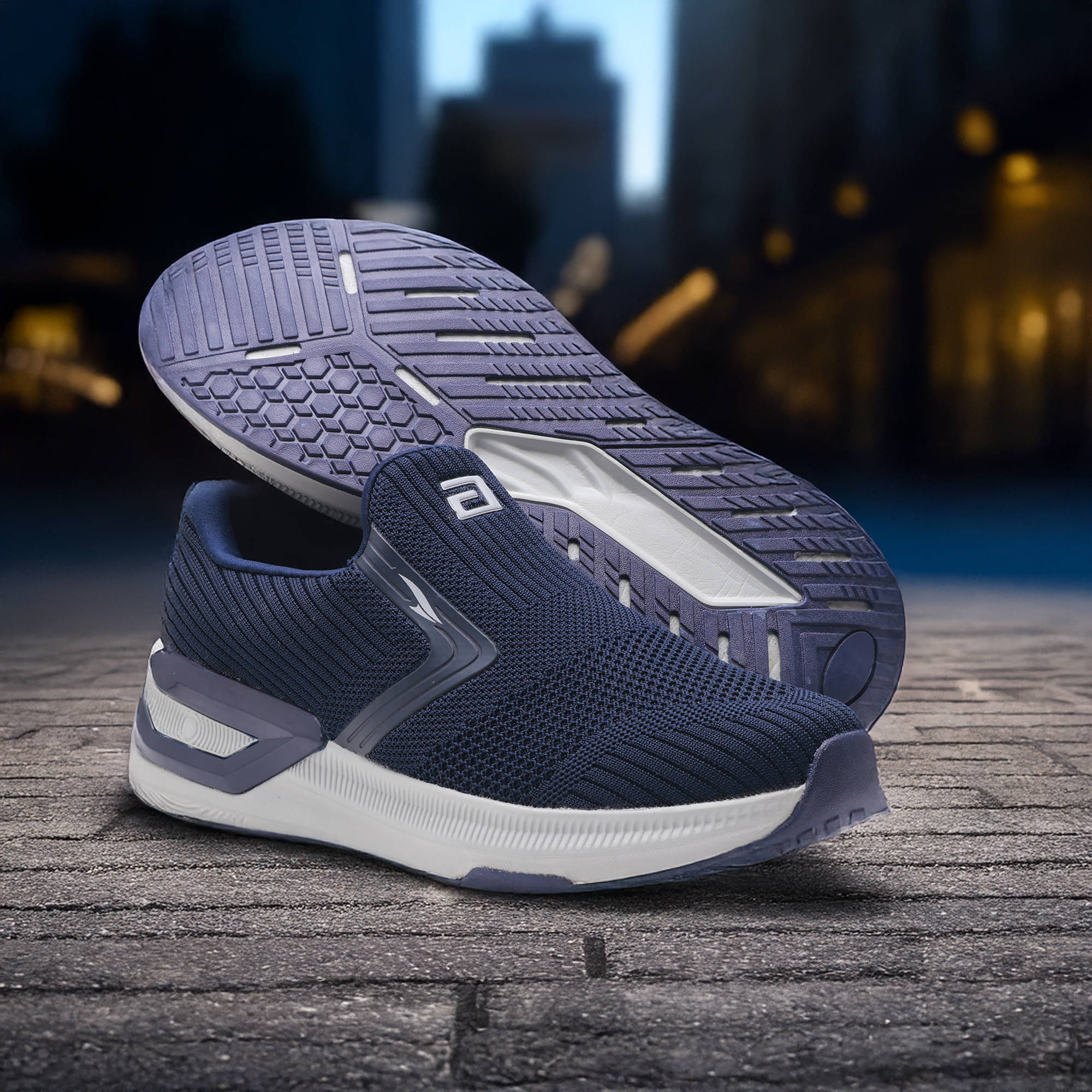     			ASIAN WONDERWALK PRO-13 Navy Men's Slip-on Shoes