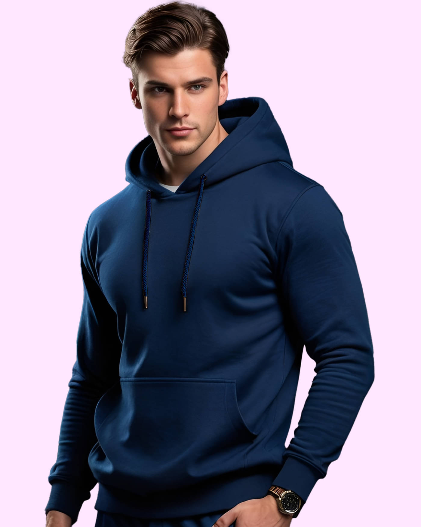     			AUSK Fleece Hooded Men's Sweatshirt - Blue ( Pack of 1 )