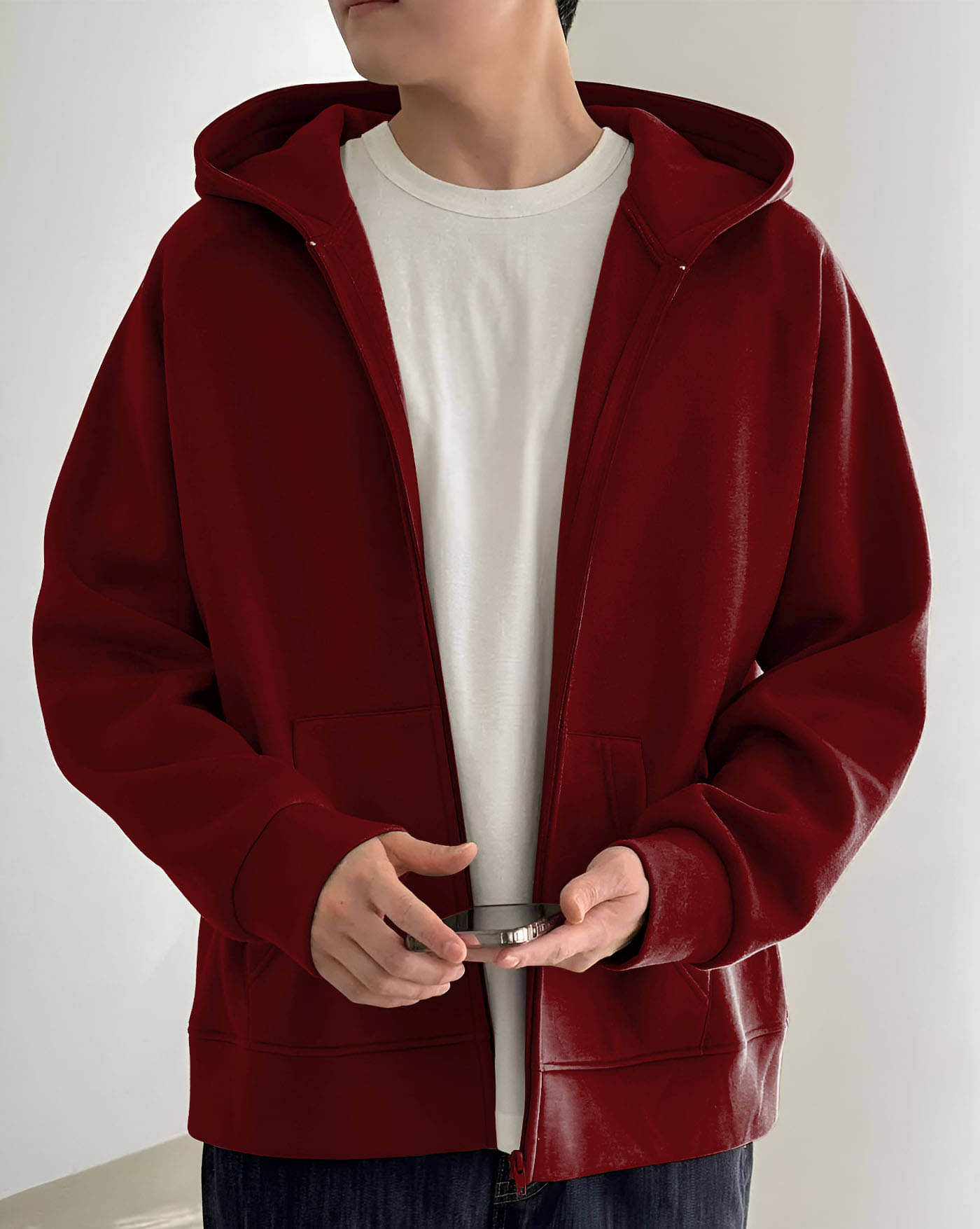     			AUSK Fleece Hooded Men's Sweatshirt - Maroon ( Pack of 1 )