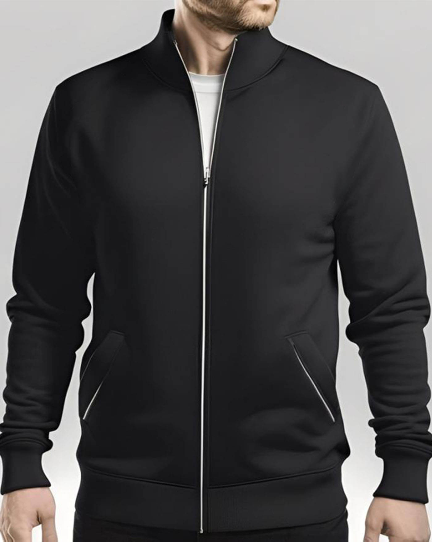     			AUSK Fleece Men's Casual Jacket - Black ( Pack of 1 )