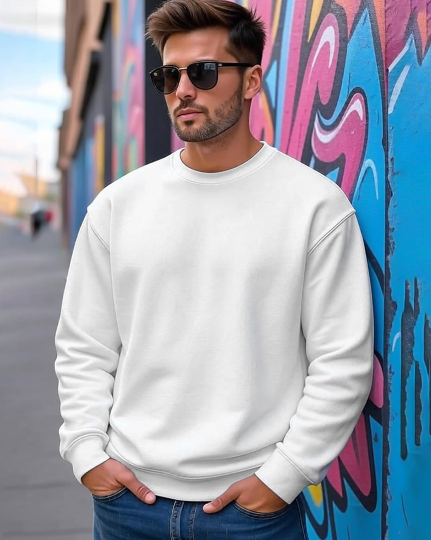 AUSK Fleece Round Neck Men's Sweatshirt - White ( Pack of 1 ) AUSK Fleece Round Neck Men's Sweatshirt - White ( Pack of 1 )