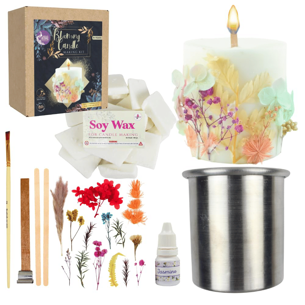 Asian Hobby Crafts Blooming Candle Making Kit – DIY Scented Pillar Candle Kit for Adults & Beginners | Complete Set with Fragrance, Moulds, Wax & Tools | Home Decor & Gift Idea Asian Hobby Crafts Blooming Candle Making Kit – DIY Scented Pillar Candle Kit for Adults & Beginners | Complete Set with Fragrance, Moulds, Wax & Tools | Home Decor & Gift Idea