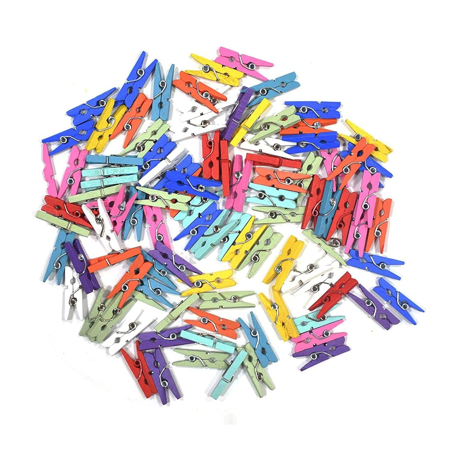     			Asian Hobby Crafts Mini Wooden Clips – 1.5 Inch Multicolor Photo Clips for Wall Hanging, Crafts & DIY Projects – Pack of 50