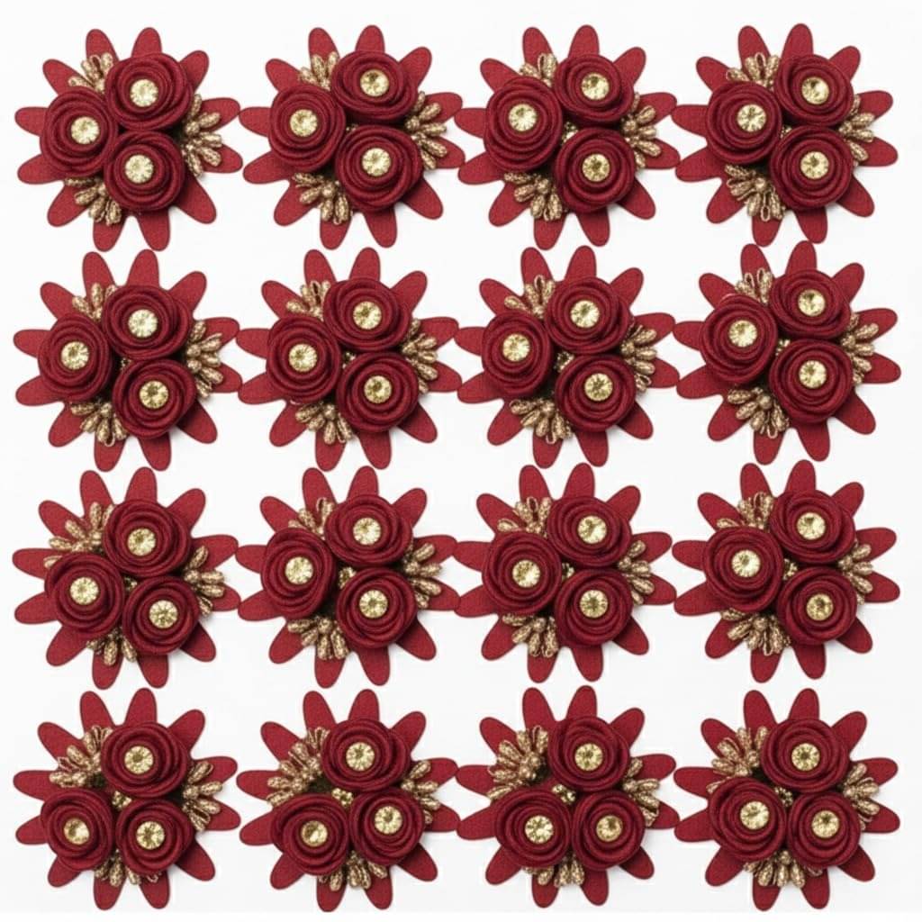     			Asian Hobby Crafts Red Fabric Flower – 6cm Decorative Floral Accent for Home, Office, Bedroom, Balcony, Wedding & Craft Projects