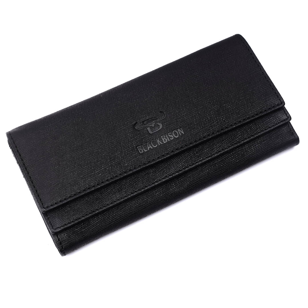     			BLACKBISON Leather Black Women's Three fold Wallet ( Pack of 1 )
