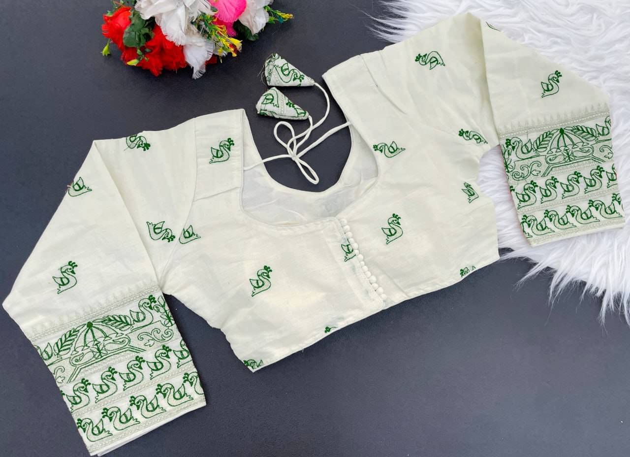     			Bigbest Feb Cotton Readymade with Pad V-Neck Women's Blouse ( Green )