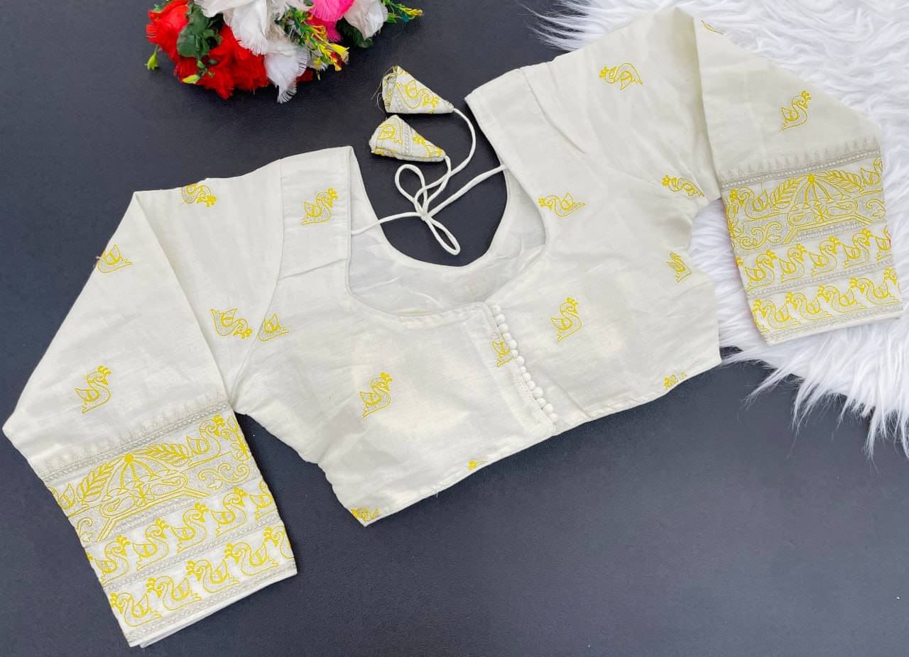     			Bigbest Feb Cotton Readymade with Pad V-Neck Women's Blouse ( Yellow )