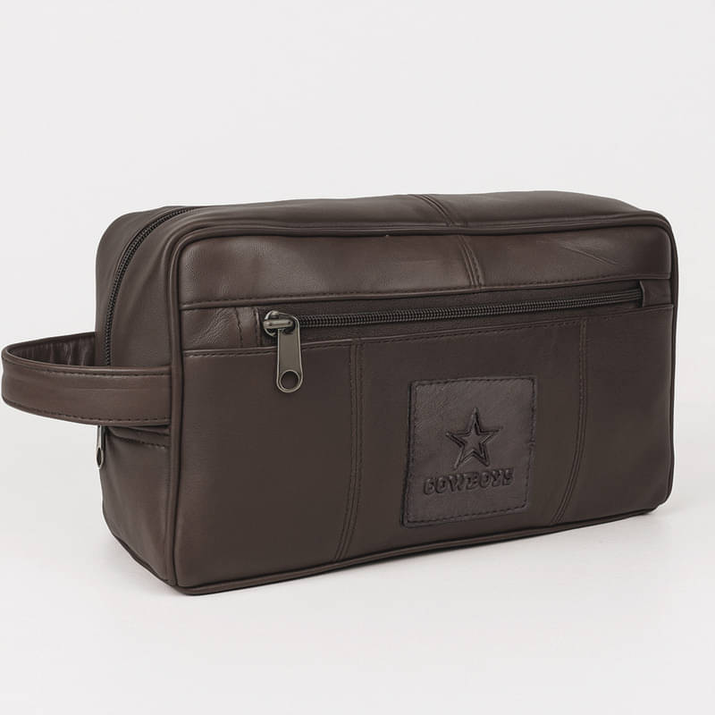     			CIMONI Brown Shaving Kit Bag, Toiletry Bag for Men &  Women