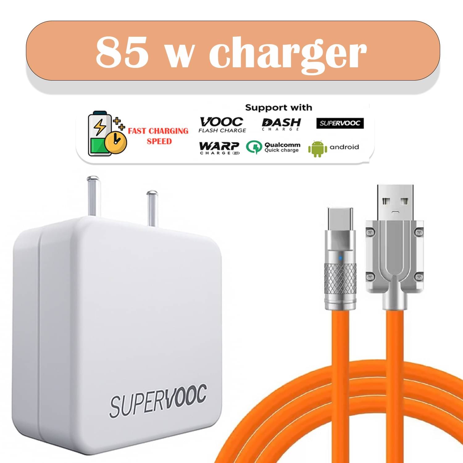     			COMBO 85W Type-C Wall Charger with 120W Cable – Ultra Fast Charging Adapter