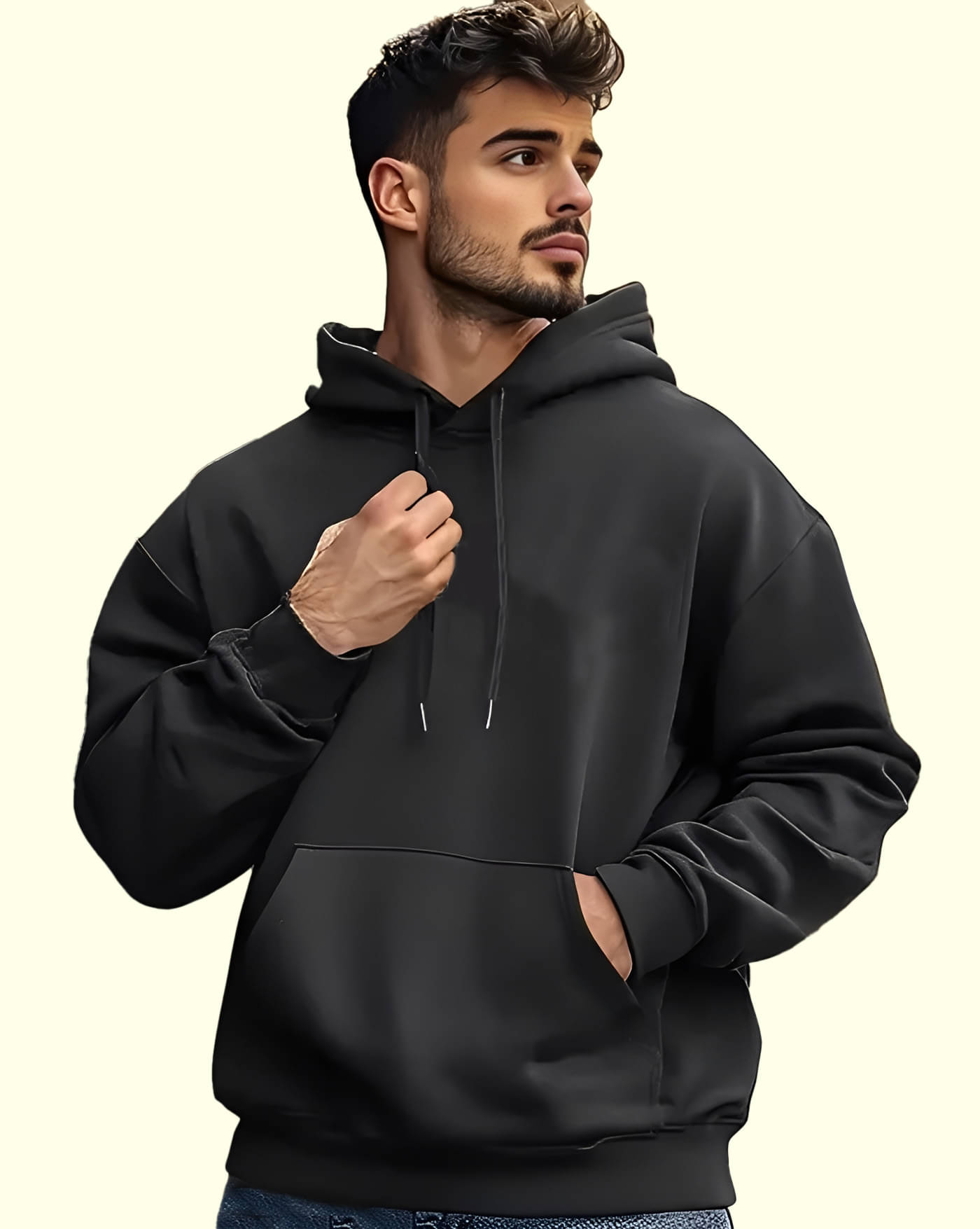     			ENITOR Fleece Hooded Men's Sweatshirt - Black ( Pack of 1 )