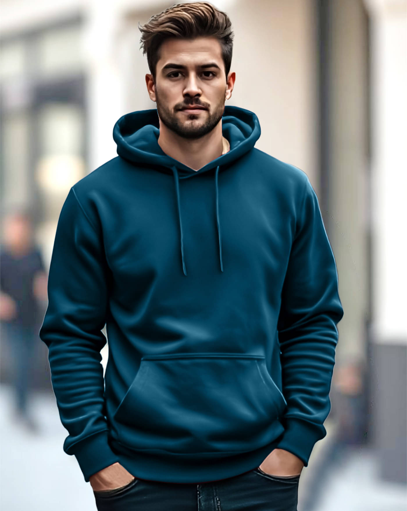     			ENITOR Fleece Hooded Men's Sweatshirt - Teal Blue ( Pack of 1 )