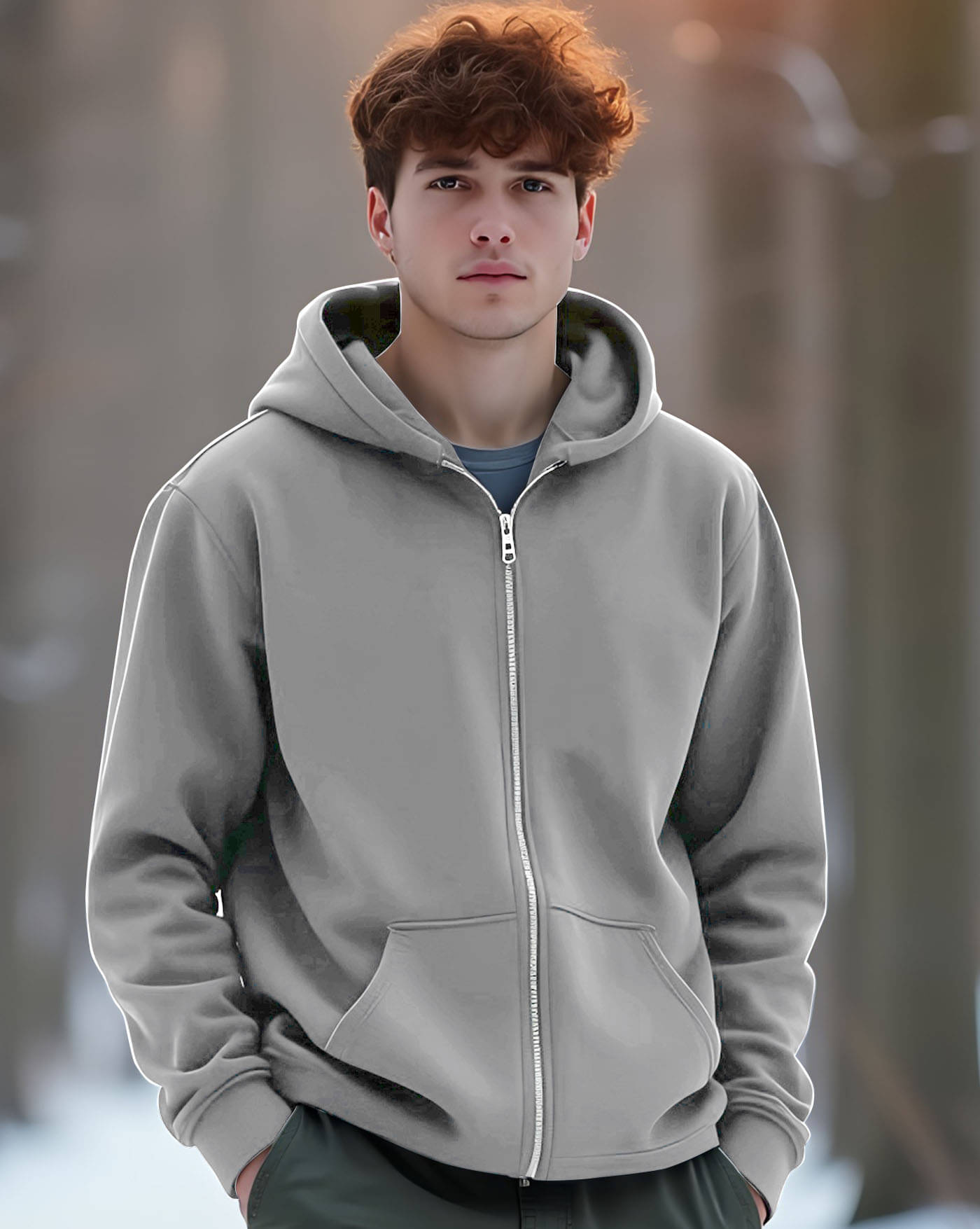     			ENITOR Fleece Hooded Men's Sweatshirt - Grey ( Pack of 1 )