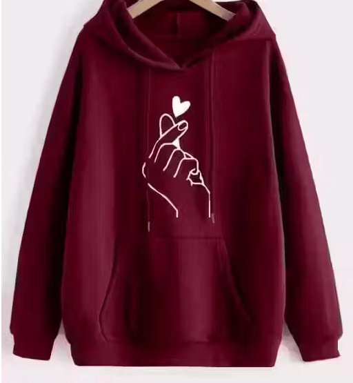 Generic Women Fleece Hooded Sweatshirt For Light Winters ( Maroon ) Generic Women Fleece Hooded Sweatshirt For Light Winters ( Maroon )