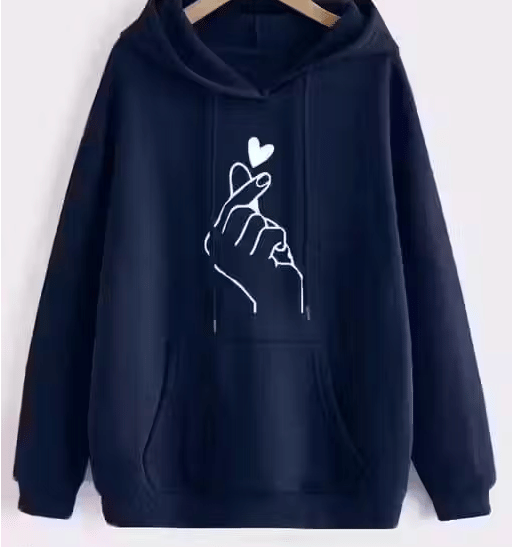 Generic Women Fleece Hooded Sweatshirt For Light Winters ( Navy ) Generic Women Fleece Hooded Sweatshirt For Light Winters ( Navy )