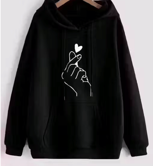     			Generic Women Fleece Hooded Sweatshirt For Light Winters ( Black )