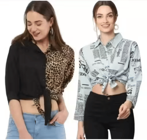 Generic Women Printed Crepe Shirt ( Multi Color ) Generic Women Printed Crepe Shirt ( Multi Color )