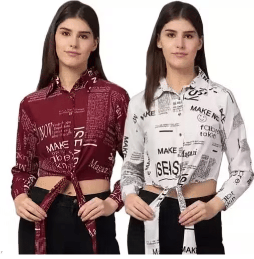 Generic Women Printed Crepe Shirt ( Multi Color ) Generic Women Printed Crepe Shirt ( Multi Color )