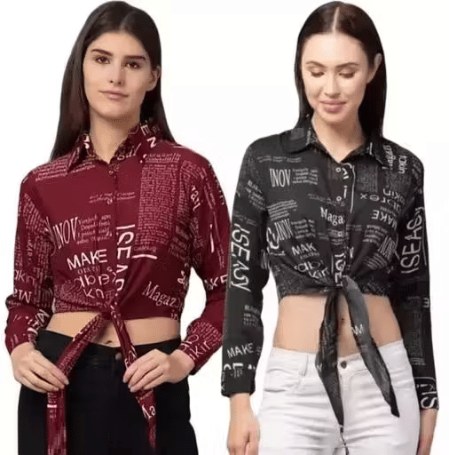 Generic Women Printed Crepe Shirt ( Multi Color ) Generic Women Printed Crepe Shirt ( Multi Color )