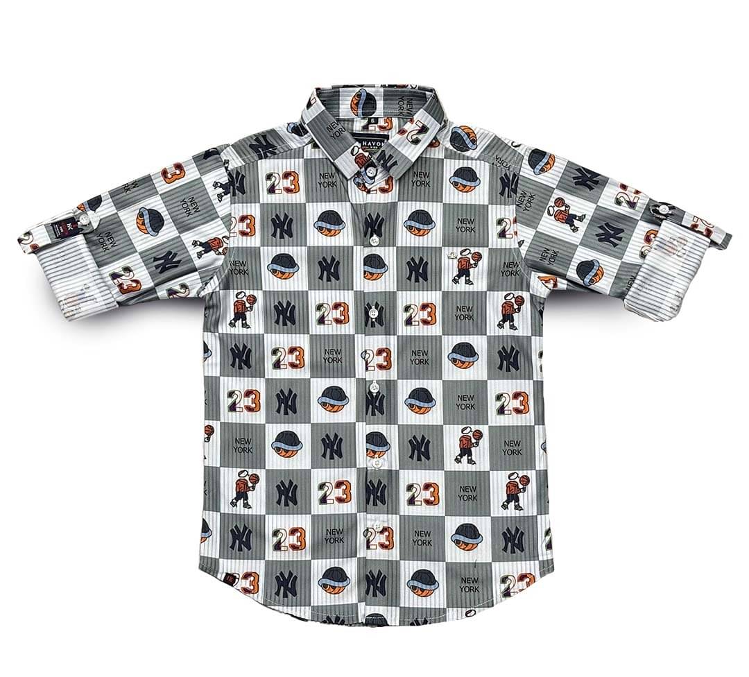     			HAVOK KIDS Pack of 1 Boys Polyester Full Sleeves Shirt ( Grey )